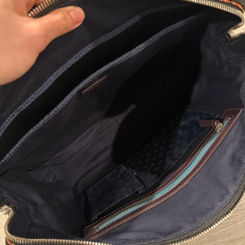 Paul Smith Black Pebbled Leather Slim Folio Briefcase Laptop Bag